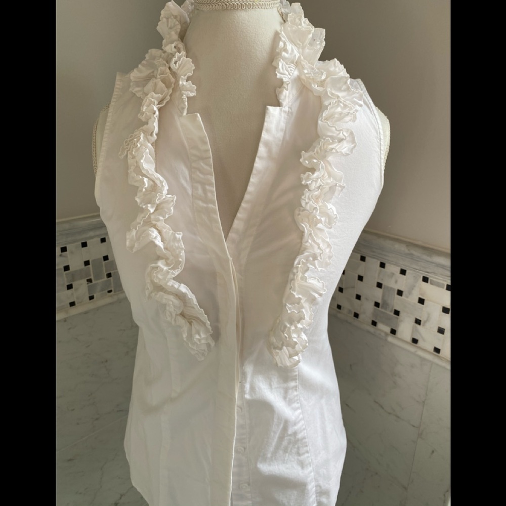 Anne Klein sleeveless ruffle shirt